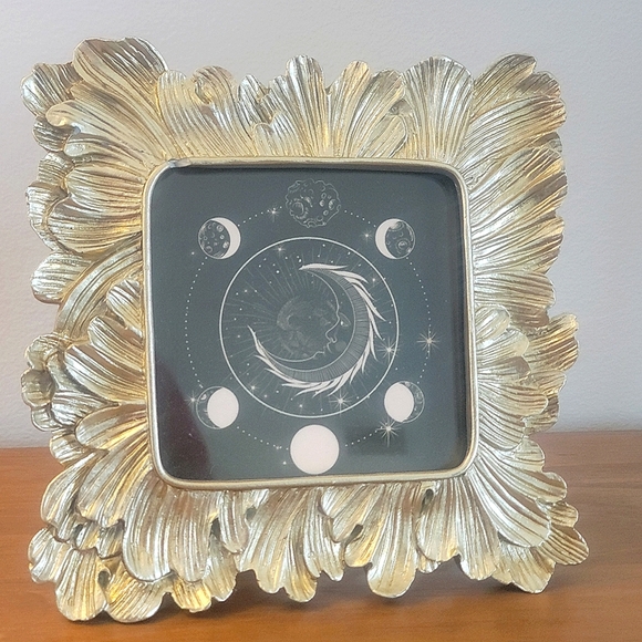 3/$30 Gold Leaf Design Picture Frame With Lunar Phase Cork Print - Picture 5 of 9
